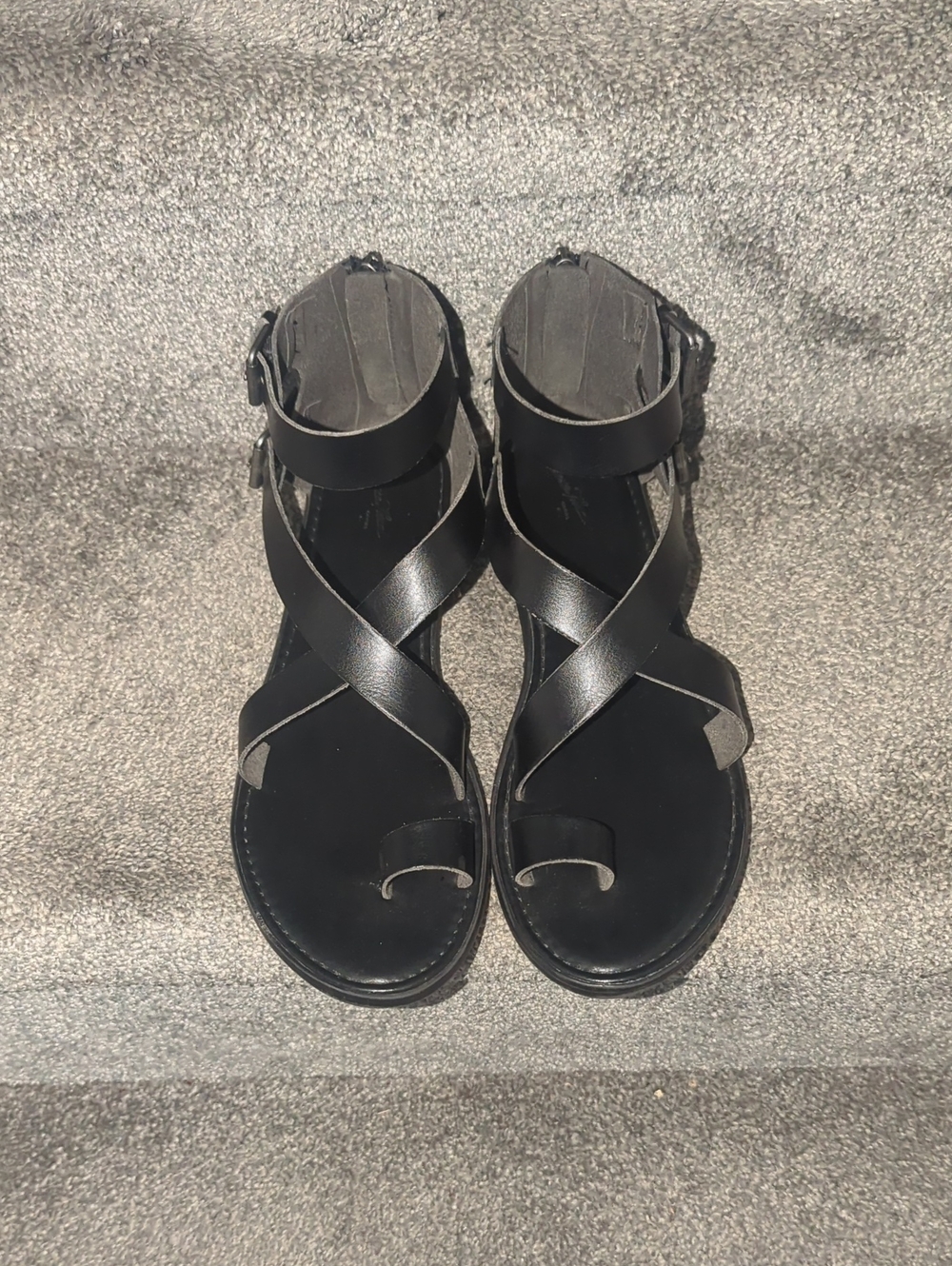 Universal Thread Black Crisscross Ankle-Strap Sandals